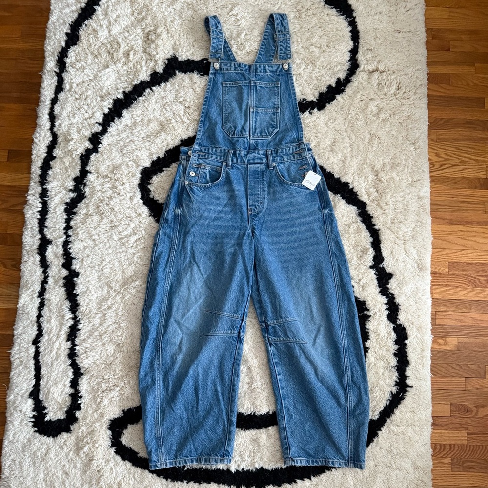 ✨NWT We The Free Good Luck Barrel Denim Overalls - Ultra Light Beam